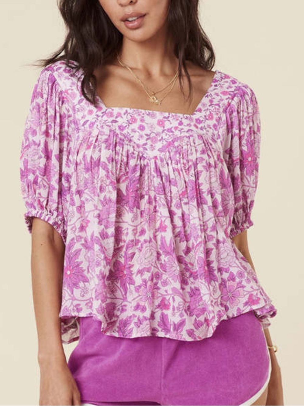 SPELL Mossy Short Sleeve Blouse
